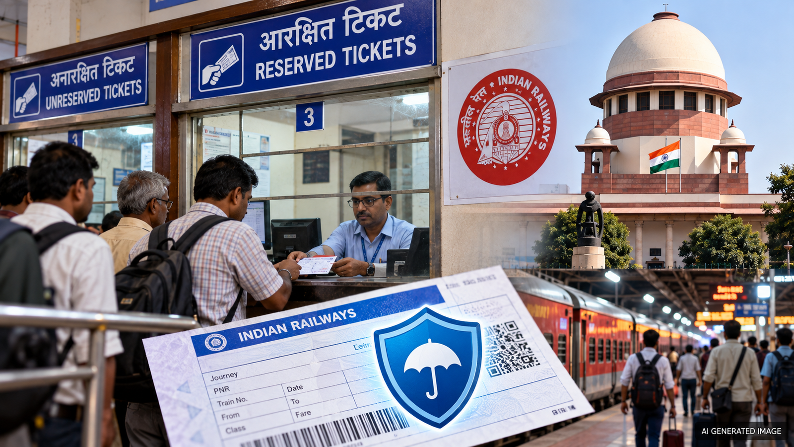 ऑनलाइन की तरह काउंटर से खरीदे गए टिकटों पर भी मिलेगा बीमा, सुप्रीम कोर्ट का रेलवे को आदेश